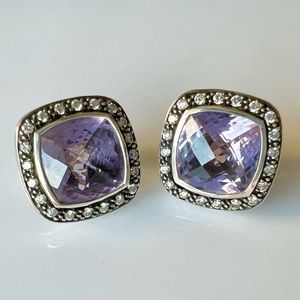 David Yurman Albion Sterling Silver & Lavender Moonlight Ice Diamond Earrings